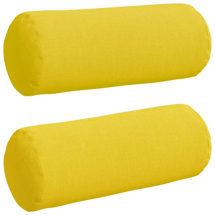 Set Perne Bolster 2 pcs Galben Deschis Ø 15 x 40 cm tesatura