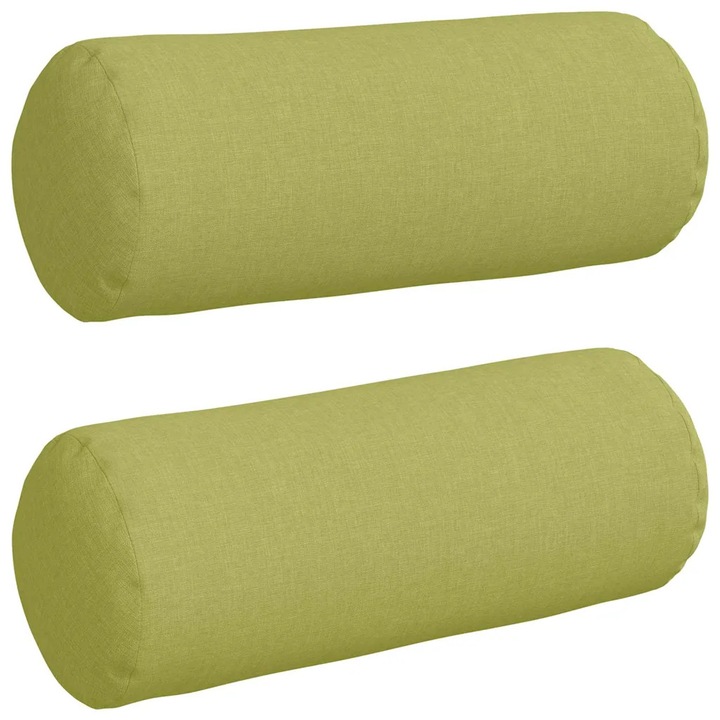 Set Perne Bolster 2 pcs Verde deschis Ø 15 x 40 cm tesatura