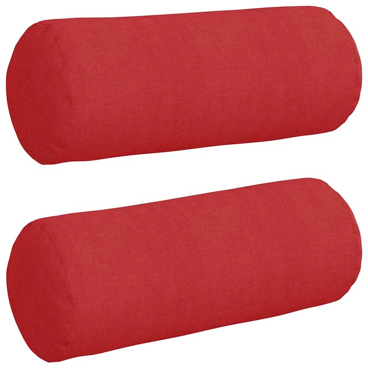 Set Perne Bolster 2 pcs Rosu Ø 15 x 40 cm tesatura