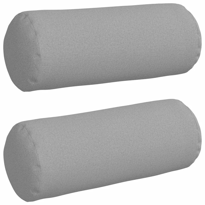 Set Perne Bolster 2 pcs Gri nori Ø 15 x 40 cm tesatura