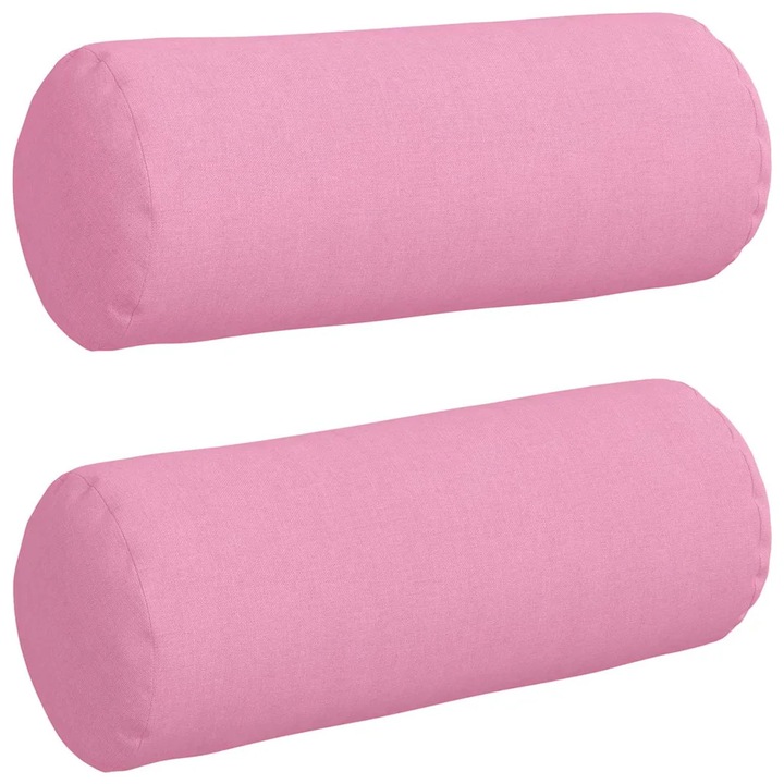 Set Perne Bolster 2 pcs Roz Ø 15 x 40 cm tesatura