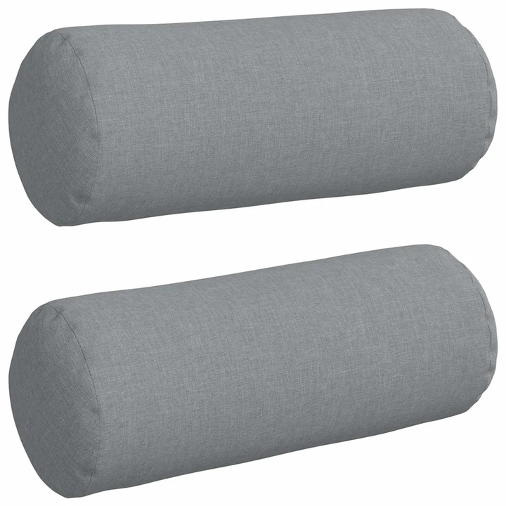 Set Perne Bolster 2 pcs Gri deschis Ø 15 x 40 cm tesatura