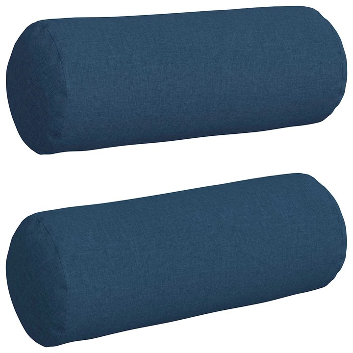 Set Perne Bolster 2 pcs albastru Ø 25 x 70 cm tesatura