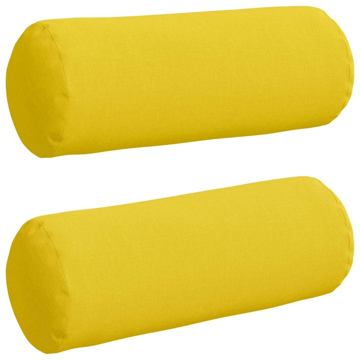 Set Perne Bolster 2 pcs Galben Deschis Ø 25 x 70 cm tesatura