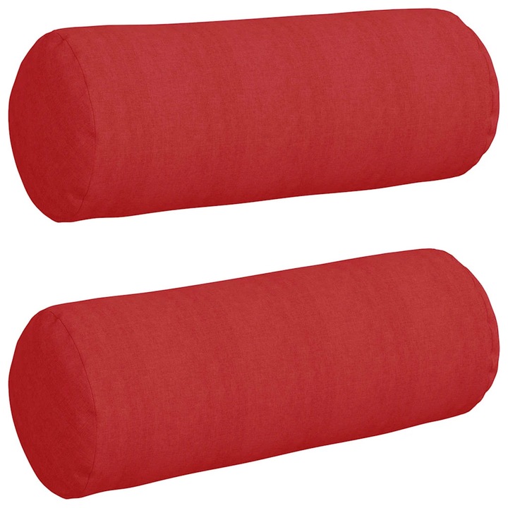 Set Perne Bolster 2 pcs Rosu Ø 25 x 70 cm tesatura