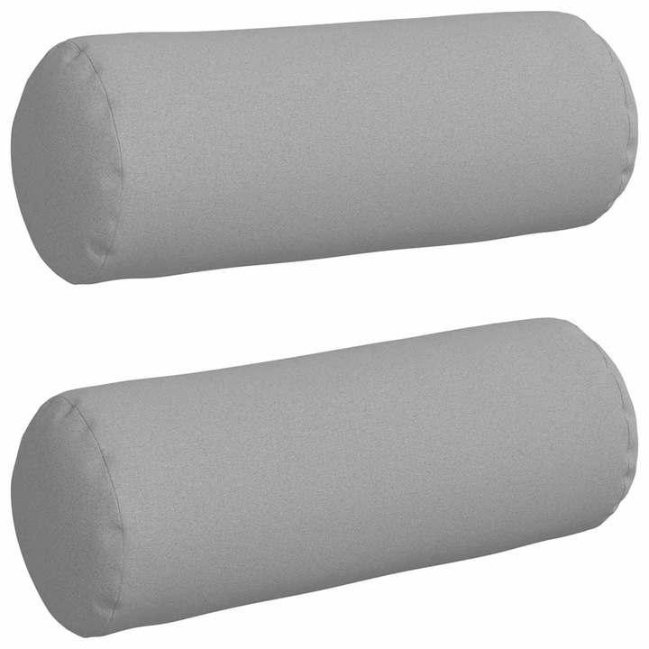 Set Perne Bolster 2 pcs Gri nori Ø 25 x 70 cm tesatura