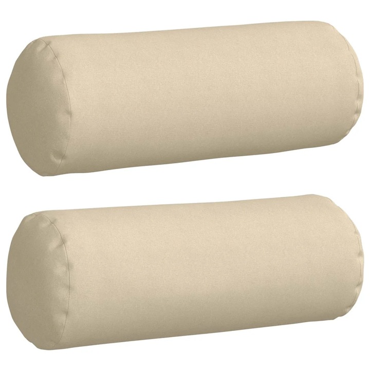 Set Perne Bolster 2 pcs Crem Ø 25 x 70 cm tesatura
