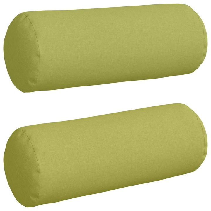 Set Perne Bolster 2 pcs Verde deschis Ø 25 x 70 cm tesatura