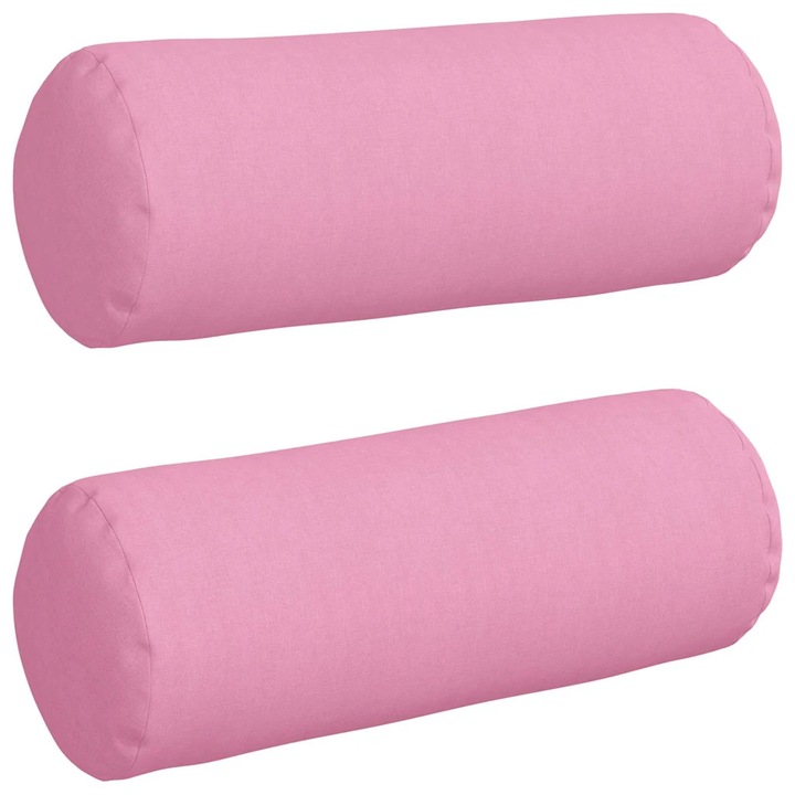 Set Perne Bolster 2 pcs Roz Ø 25 x 70 cm tesatura