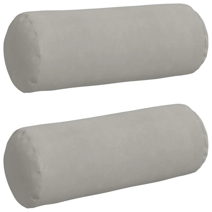 Set Perne Bolster 2 pcs Gri deschis Ø 25 x 70 cm