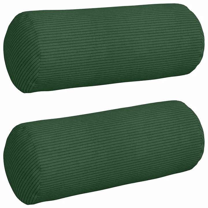 Set Perne Bolster 2 pcs Verde inchis Ø 15 x 40 cm