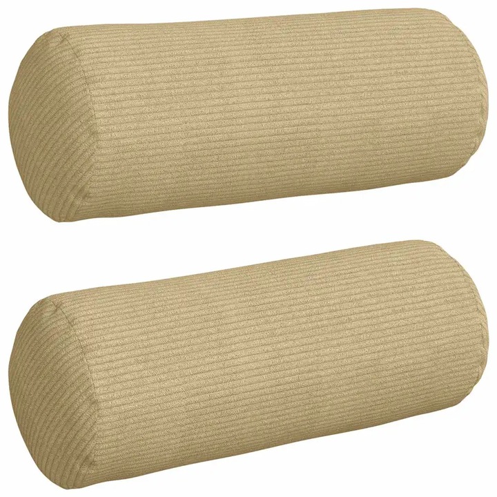 Set Perne Bolster 2 pcs Gri Verde Ø 15 x 40 cm