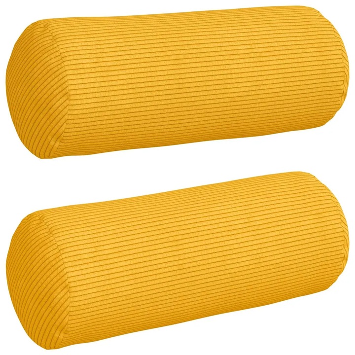Set Perne Bolster 2 pcs Galben Deschis Ø 15 x 40 cm