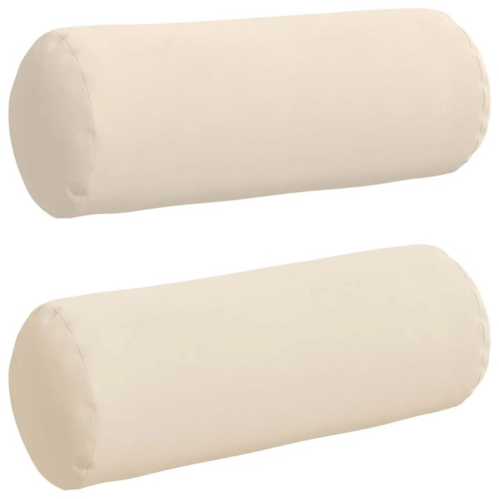 Set Perne Bolster 2 pcs Bej Ø 25 x 70 cm Tesatura din microfibra