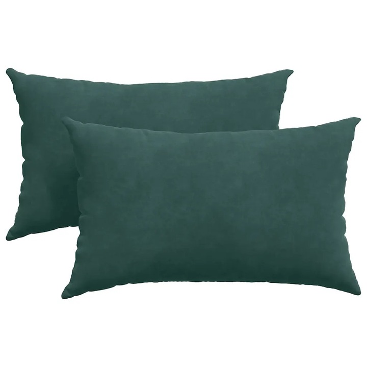 Set Perne pentru canapea vidaXL, 2 pcs Verde inchis 50 x 30 cm