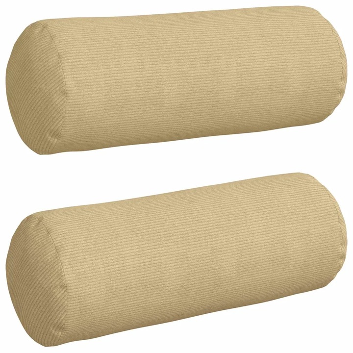 Set Perne Bolster 2 pcs Gri Verde Ø 25 x 70 cm