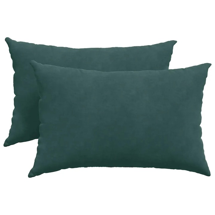 Set Perne pentru canapea vidaXL, 2 pcs Verde inchis 60 x 40 cm