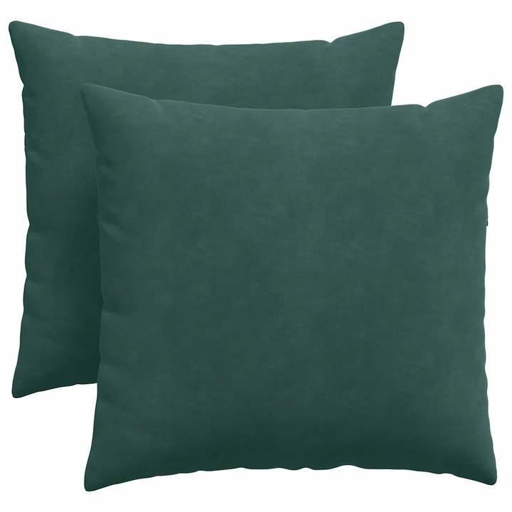 Set Perne pentru canapea vidaXL, 2 pcs Verde inchis 45 x 45 cm