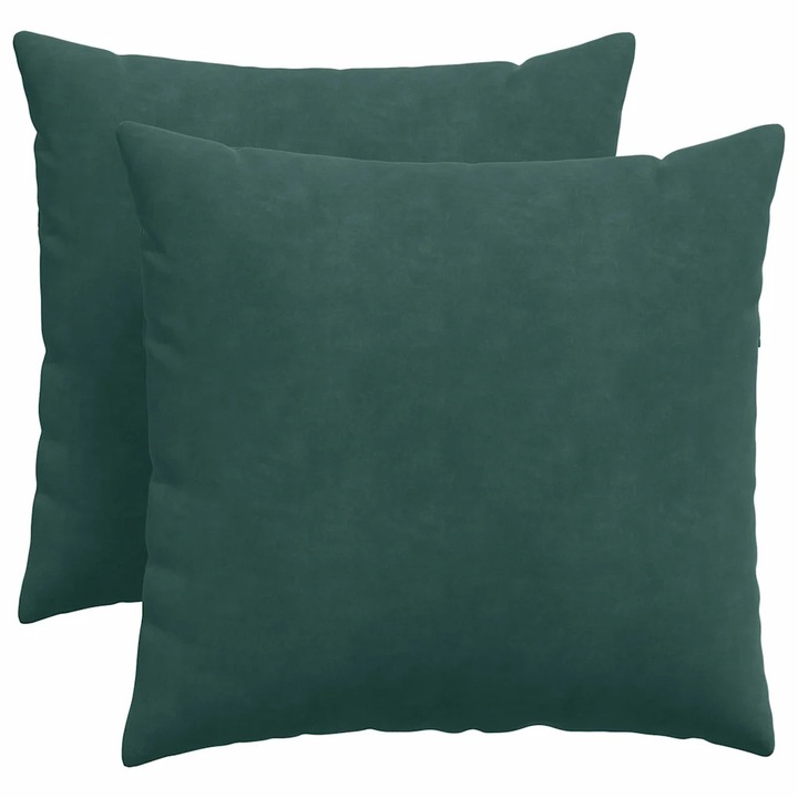 Set Perne pentru canapea vidaXL, 2 pcs Verde inchis 50 x 50 cm