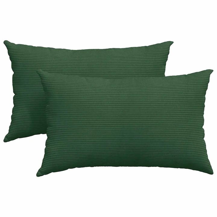 Set Perne pentru canapea vidaXL, 2 pcs Verde inchis 50 x 30 cm