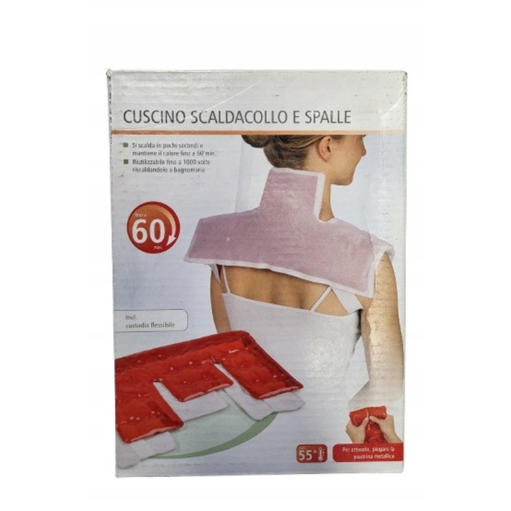 Patura termica pentru umeri si gat, Delta, 55C, 60 min, cu husa, 42,5x26,5 cm