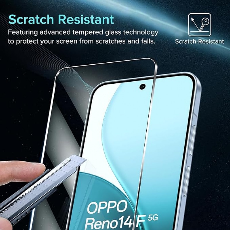 Set 2 Folii Protectie Ecran si 2 Folii Protectie Camera compatibile cu Oppo Reno 14 FS 5G/14F 5G, Sticla Securizata, Transparenta, 9H, Anti-Scratch