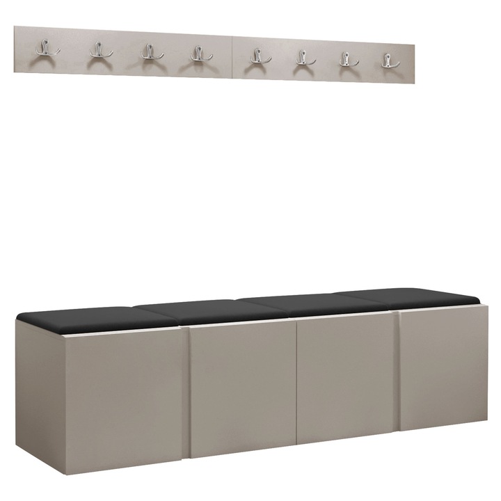 Mobilier pentru hol Tavasz VII, MIRJAN 24, casmir + negru, 44x168x42 cm