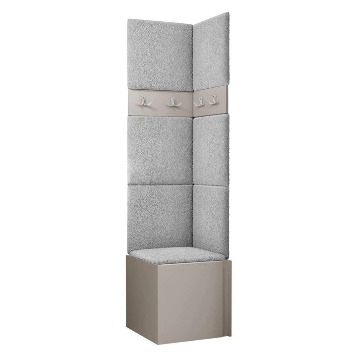 Mobilier pentru hol Tavasz XXI, MIRJAN 24, casmir + boucle gri deschis, 42x46x186 cm