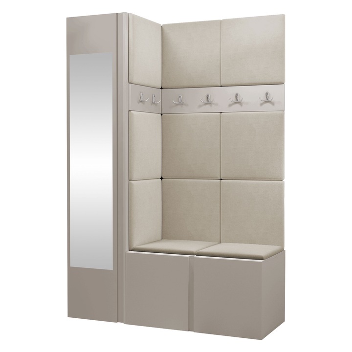 Mobilier pentru hol Tavasz X, MIRJAN 24, casmir + bej, 46x124x186 cm