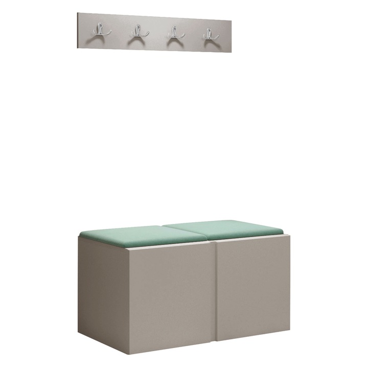 Mobilier pentru hol Tavasz VI, MIRJAN 24, casmir + menta, 44x84x42 cm