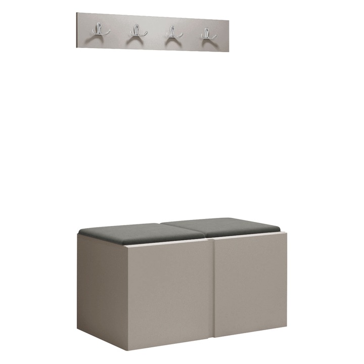 Mobilier pentru hol Tavasz VI, MIRJAN 24, casmir + gri, 44x84x42 cm