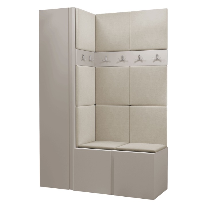 Mobilier pentru hol Tavasz IX, MIRJAN 24, casmir + bej, 46x124x186 cm