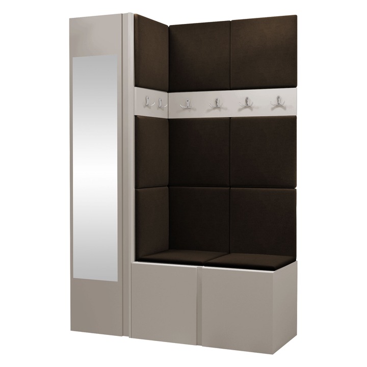 Mobilier pentru hol Tavasz X, MIRJAN 24, casmir + maro, 46x124x186 cm