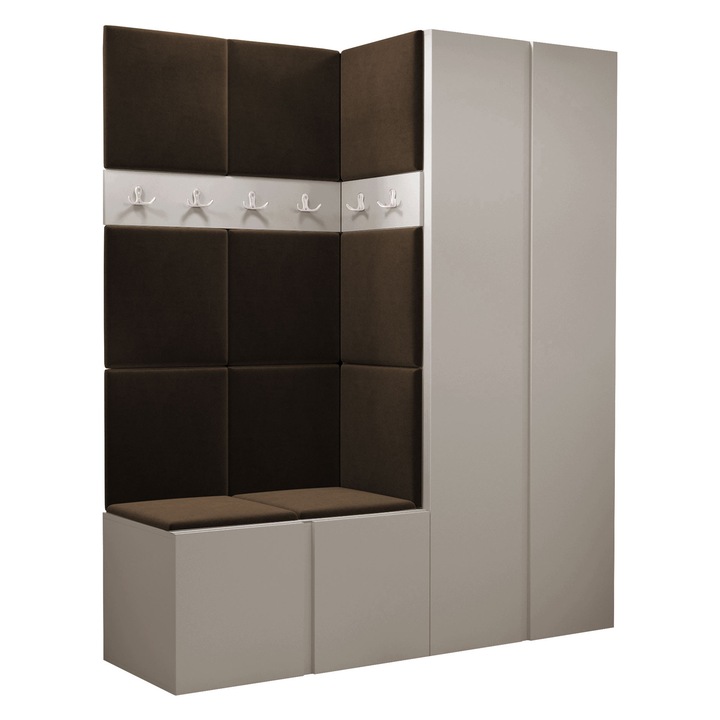 Mobilier pentru hol Tavasz III, MIRJAN 24, casmir + maro, 46x158x186 cm