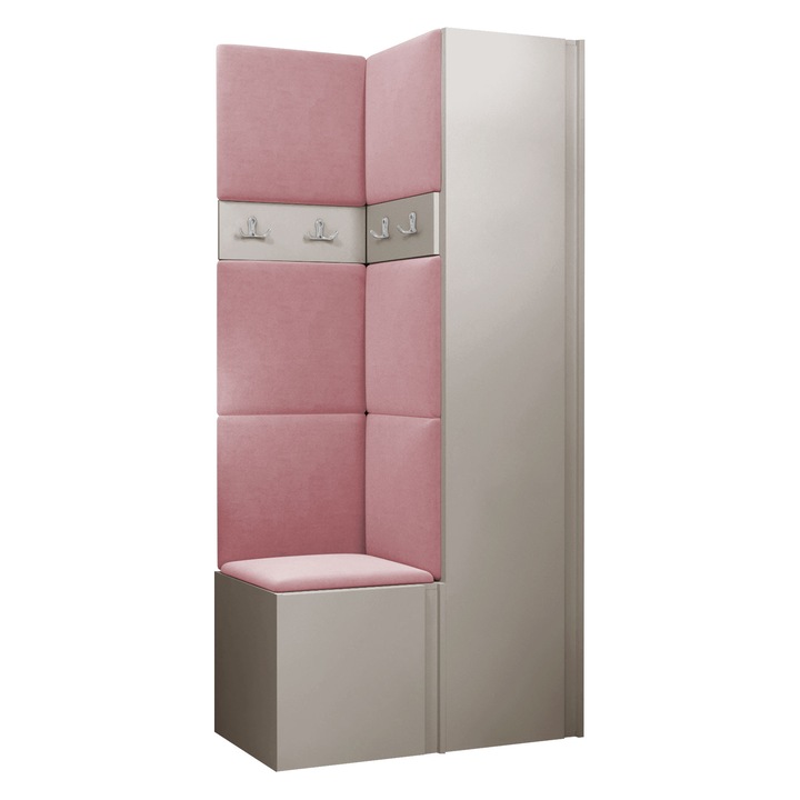 Mobilier pentru hol Tavasz XXIV, MIRJAN 24, casmir + roz, 46x82x186 cm