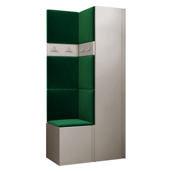 Mobilier pentru hol Tavasz XXIV, MIRJAN 24, casmir + verde, 46x82x186 cm
