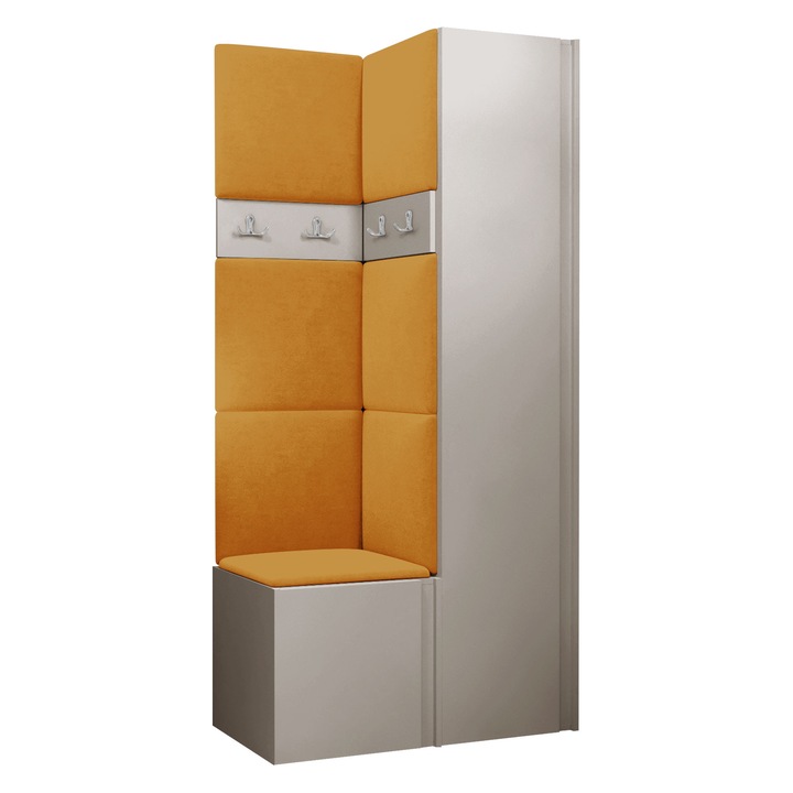 Mobilier pentru hol Tavasz XXIV, MIRJAN 24, casmir + galben, 46x82x186 cm