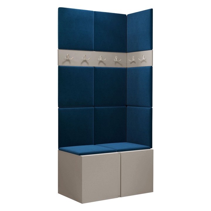 Mobilier pentru hol Tavasz I, MIRJAN 24, casmir + albastru, 46x84x186 cm