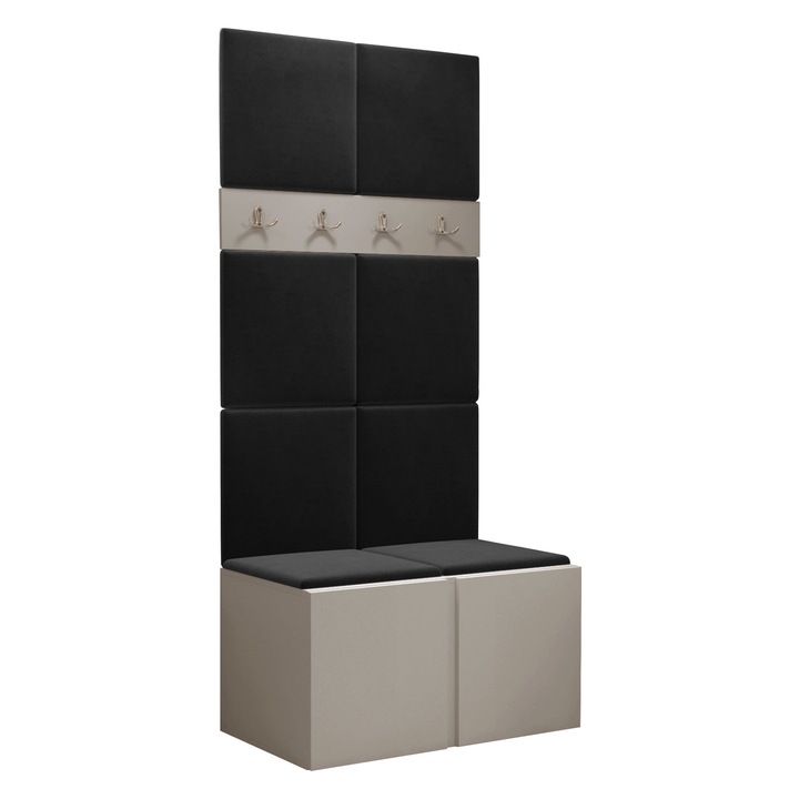 Mobilier pentru hol Tavasz IV, MIRJAN 24, casmir + negru, 46x84x186 cm