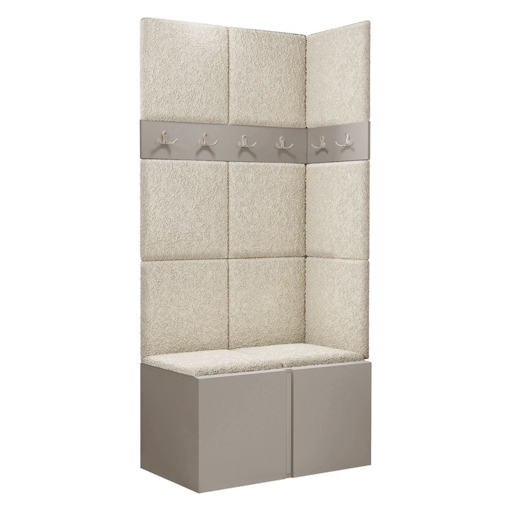 Mobilier pentru hol Tavasz I, MIRJAN 24, casmir + boucle bej, 46x84x186 cm