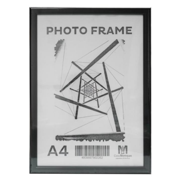 Рамка за снимки А4, черна, за бюро и стена, класически дизайн, 21x29.7 см
