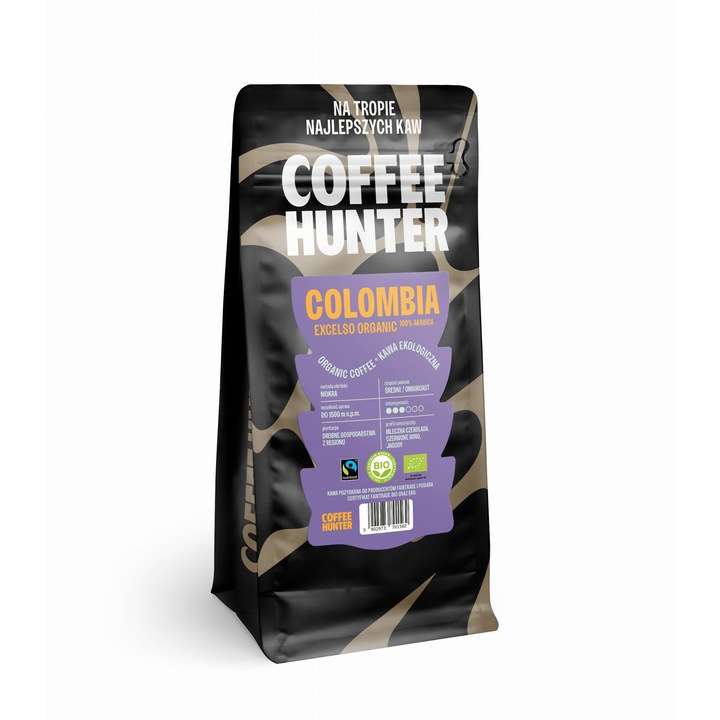 Kolumbia Excelso 100% Arabica szemes kávé, 1000g, intenzív íz csokoládé és erdei gyümölcs jegyekkel