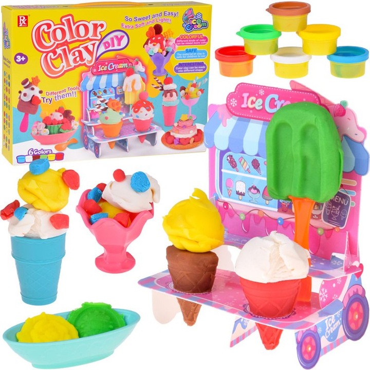 Set creativ de gatit pentru copii, JOKOMISIADA, lodarie, 6 culori de masa plastica, accesorii incluse