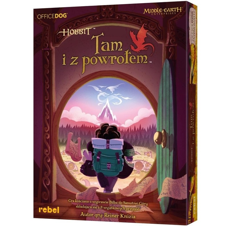 Хобит: Дотам и обратно, настолна игра, REBEL, 5 зара, 4 приключенски карти, многоцветен