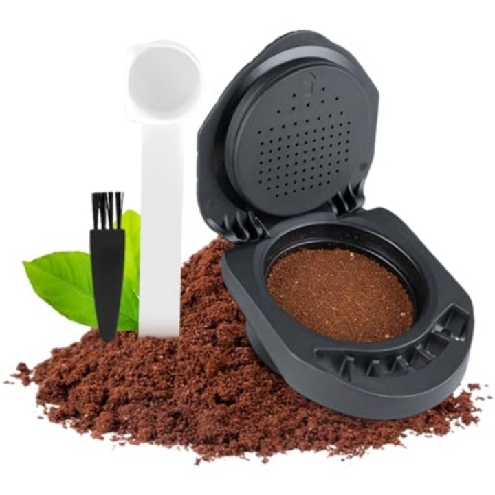 Adaptor reutilizabil pentru capsule cafea AjieQaQ, pentru Dolce Gusto, compatibil cu Piccolo XS/EDG 305/EDG 606.S/Genio S/Genio Mini