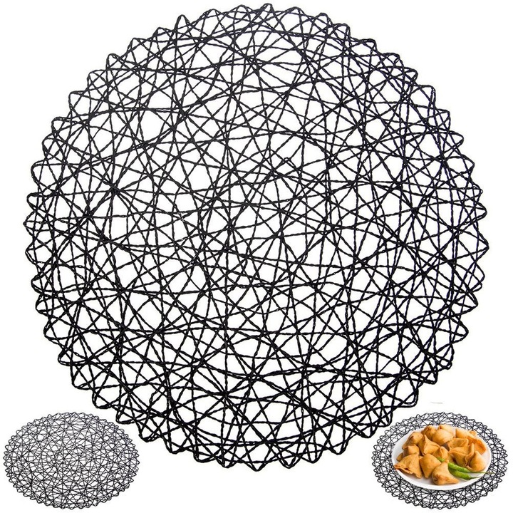 Masuta decorativa, Artemis, 35x35cm, neagra, din hartie