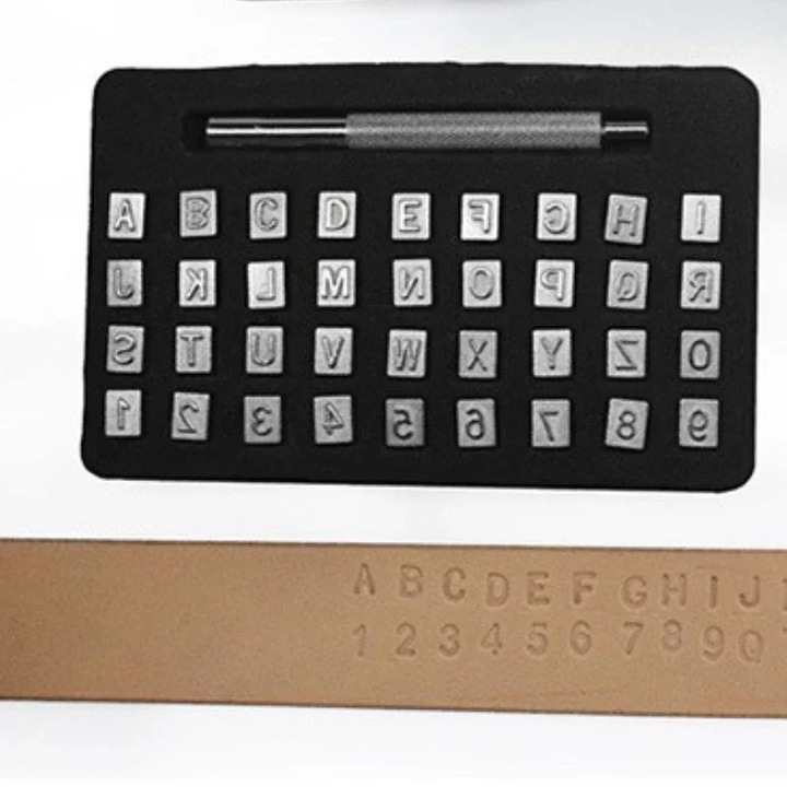 Set 36 Piese Perforatoare Metalice pentru Piele, Cu Model, Argintii, 6mm