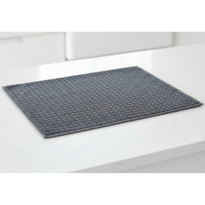 Uscator de vase si pahare, tip prosop absorbant, gri, SyaMAG, 50x40 cm