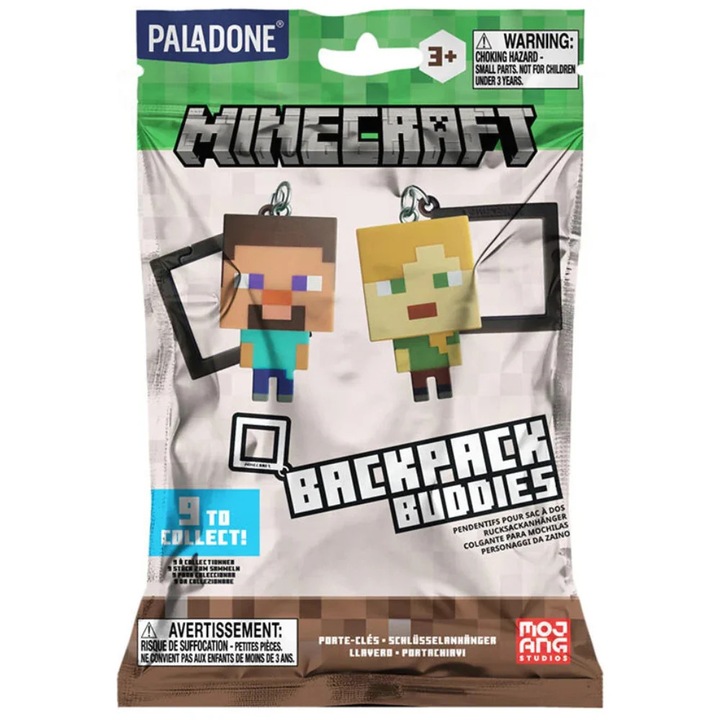 Фигурка с висулка Paladone Minecraft Backpack Buddies, 1 фигурка, 13x18x1см, за момчета