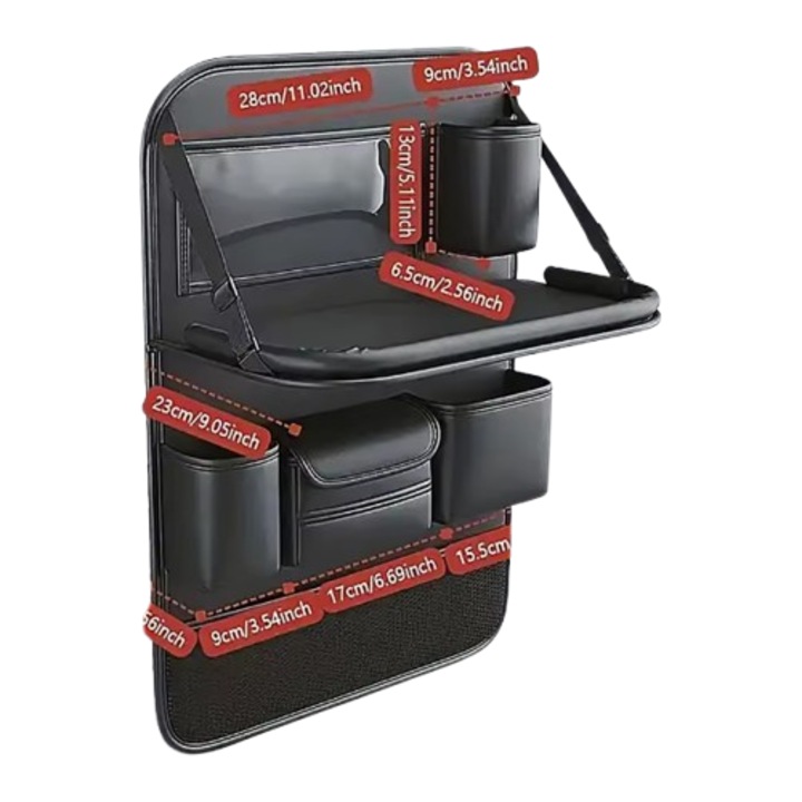 Поддръжка за облегалка на стол за кола, сгъваема маса, водоустойчива, черна, стандартен размер